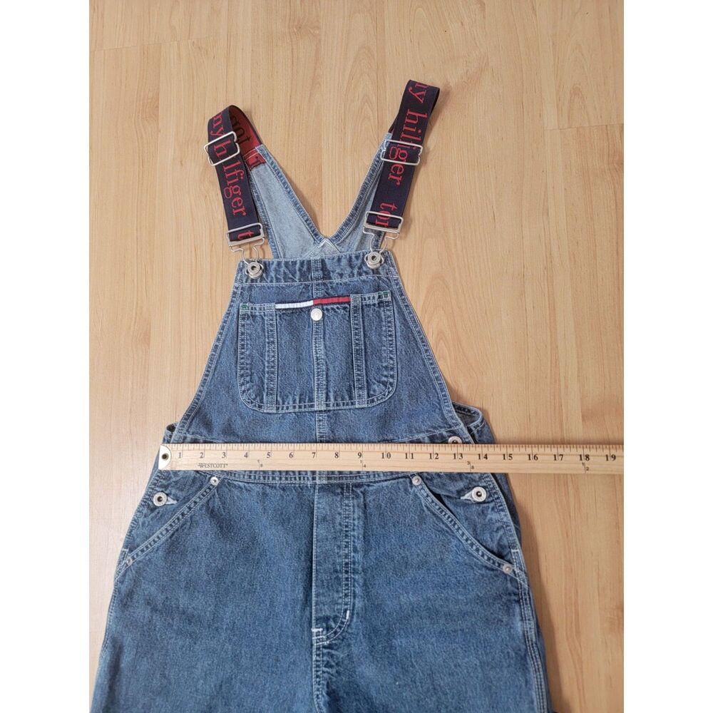 Vintage Y2K Tommy Jeans Denim Carpenter Overalls Logo Spellout Straps XS - Picture 3 of 8